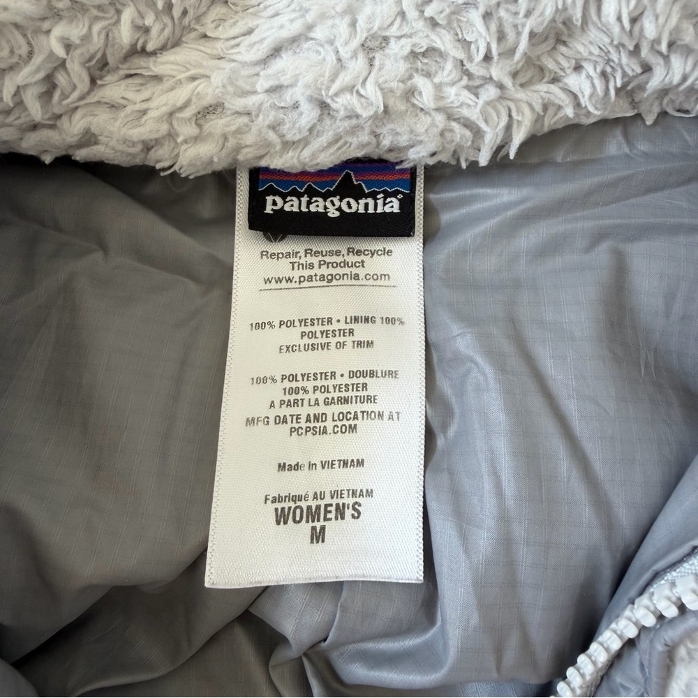 Patagonia Los Gatos Full Zip Jacket Sherpa Gray Fur Fuzzy Sherpa Size M - Picture 8 of 12